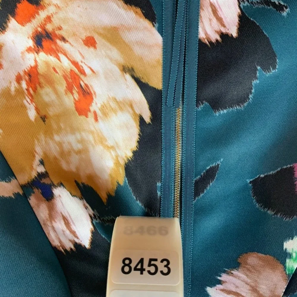 Anthropologie Moulinette Soeurs Women's V-neck Floral Baikal‎ Dress Size 2 8453